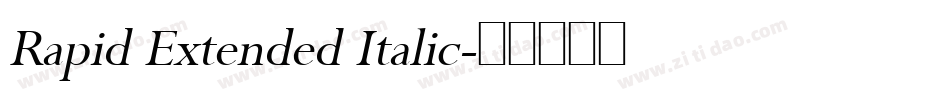 Rapid Extended Italic字体转换